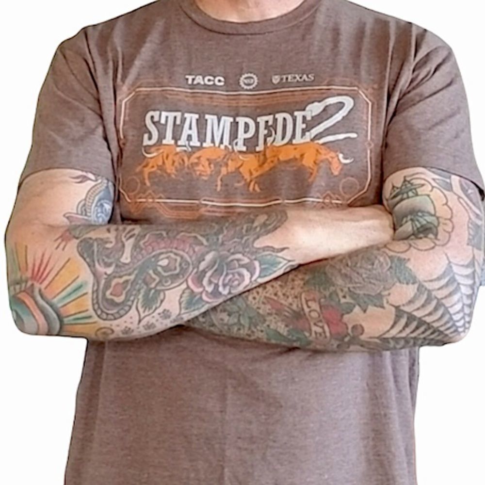 TACC UT Austin Brown Stampede2 Commemorative T-Shirt sz XL